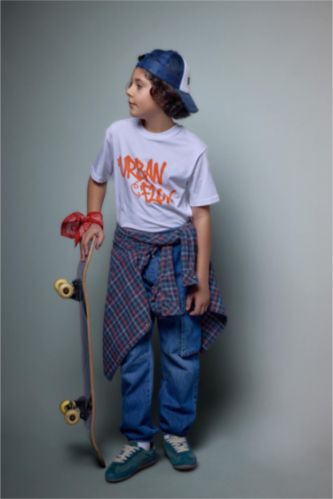 Erkek Çocuk - Genç Erkek Mavi Jogger Fıt Jean Pantolon Erkek Çocuk