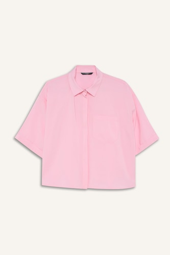 Loose Fit Shirt Collar modal Short Sleeve Shirt