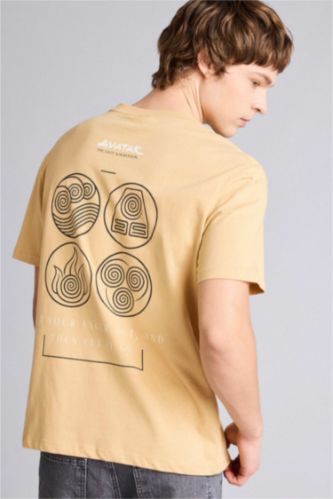 Erkek Bej Avatar the Last Aırbender Baskılı Tişört