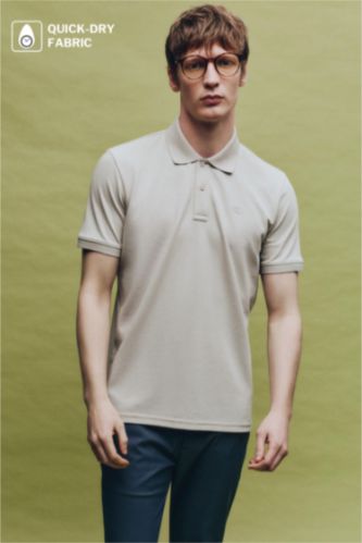 Erkek Taş Nefes Alabilen Polo Tişört