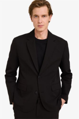 MAN Black Modern Fit Crinkle Blazer