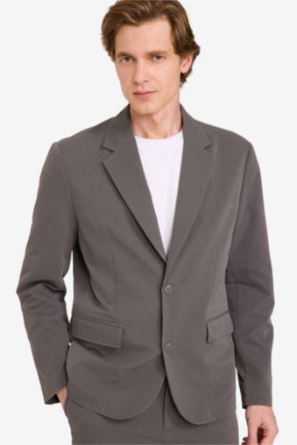 MAN Grey Modern Fit Crinkle Blazer