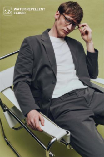 Мужчины Серый Блейзер приталенного кроя в полоску Seersucker для мужчин