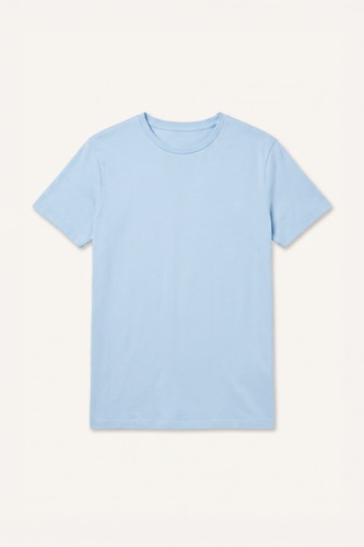 Men Light Blue Crew Neck Short Sleeve Short Sleeve T-Shirt