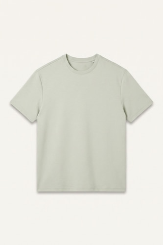 Men Light Khaki Crew Neck Short Sleeve Short Sleeve T-Shirt