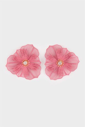 Kadın Pembe Çiçek Küpe