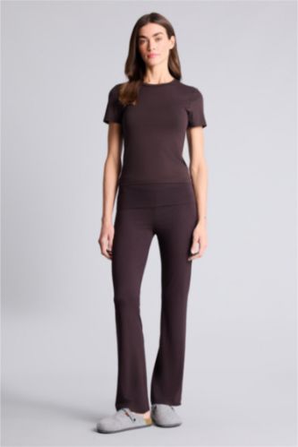 FEMME Marron Pantalon legging évasé