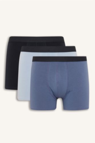Erkek Lacivert Regular Fıt 3'lü Boxer