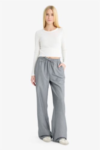 Wide Leg Striped Trousers