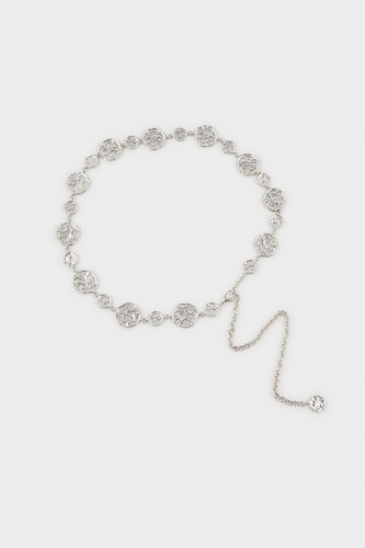 Woman Silver Metal Chain Belt