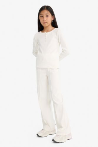 Girl Ribbed Camisole T-Shirt Sweatpants 2 Piece Set