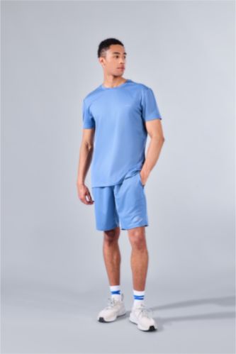 MAN Dark Blue Slim Fit Sports Shorts