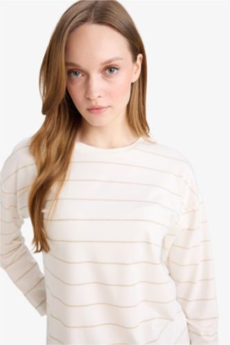 Relax Fıt Bisiklet Yaka Uzun Kollu Tişört