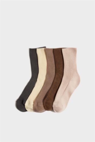 Girl 5 Piece Cotton Long Socks