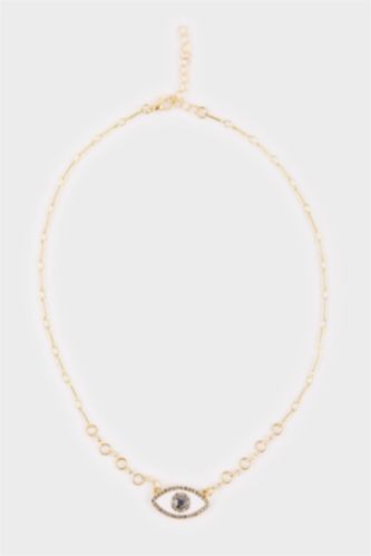 Kadın Çelik Taşlı Göz Detaylı Kolye