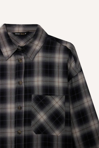 Oversize Fit Flanel Long Sleeve Shirt