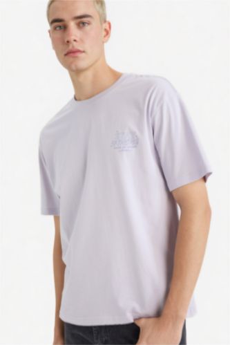 MAN Light Lilac Boxy Fit Crew Neck T-Shirt