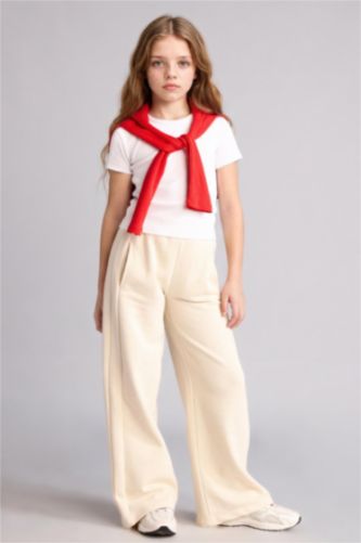 Девочки и подростки Бежевый Спортивные брюки Wide Leg для девочек