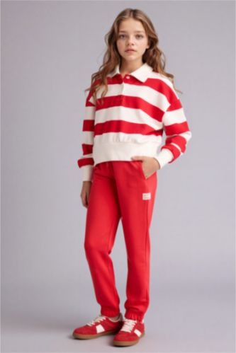 بنات أحمر بنطرون بناتي جوجر فيت