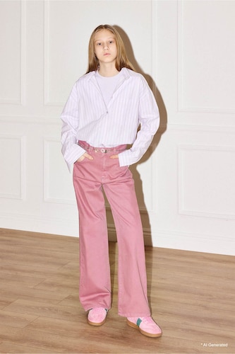 Young Girls - Teen Girls Rose Girl Wide Leg Gabardine Trousers