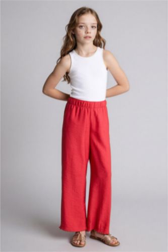 Kız Çocuk - Genç Kız Mercan Straıght Wıde Krinkıl Pantolon Kız Çocuk