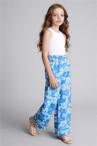 Девочки и подростки Голубрй Брюки Wide Leg для девочек