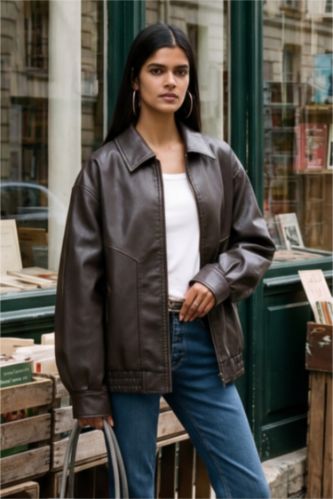 جاكيت داد فيت جلد صناعي بياخة بولو