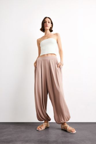 Baggy Fit Normal Bel Jogger Paça Bilek Boy Modal Pantolon