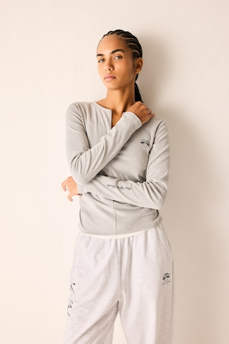 WOMAN Grey Melange NBA New York Knicks Slim Fit Crew Neck T-Shirt