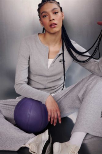 حريمي ميلانج رمادي NBA New York Knicks Short Sleeves T-Shirt