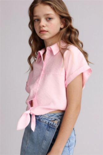GIRLS & TEENS Pink Regular Fit Short Sleeve Shirt