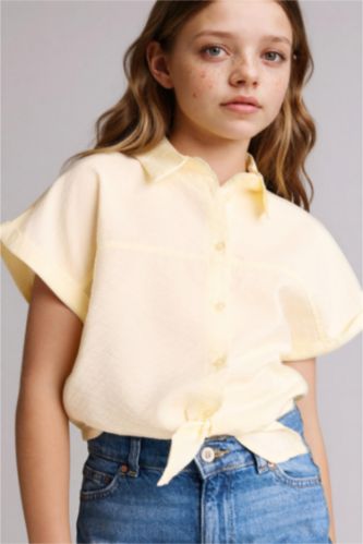 Девочки и подростки Светло-желтый Girl Regular Fit Short Sleeve Shirt