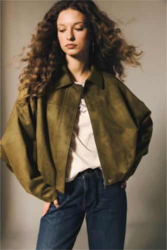 Kadın Haki Su Geçirmez Mont