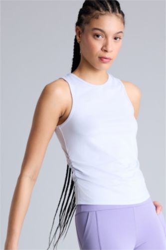 Kadın Açık Lila Standart Fıt Bisiklet Yaka Sporcu Atlet