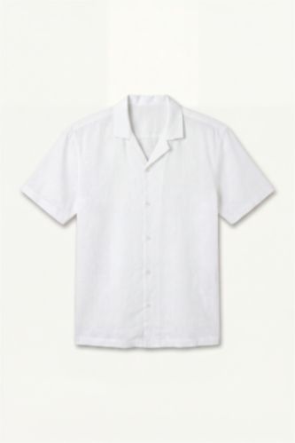 HOMME Blanc Chemise en coton à manches courtes Coupe régulière
