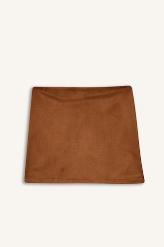 Regular Waist Mini Suede Skort