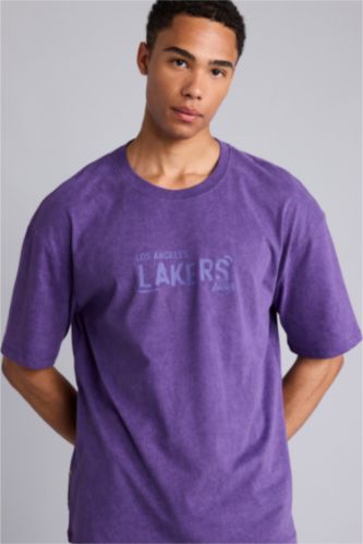 HOMME Violet T-shirt NBA Los Angeles Lakers à manches courtes