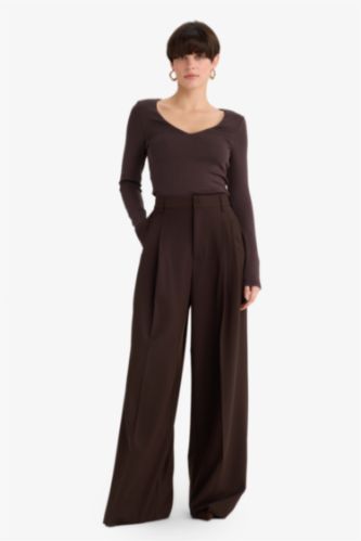 Wide Leg High Waist Long Trousers