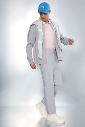 HOMME Gris Clair Pantalon Coupe standard