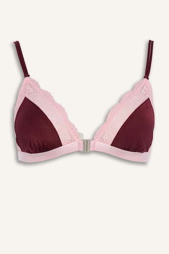 Wireless Lace Detail Satin Bra
