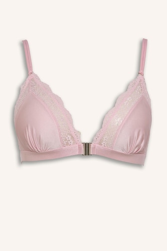 Dantelli Saten Kapsız Pedsiz Bralet