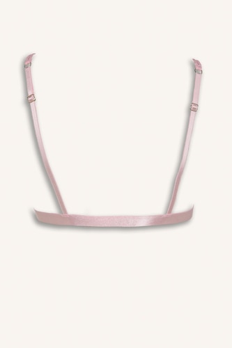 Lace Detail Satin Unpadded Bra