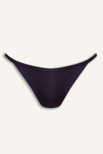 Женщины Фиолетовый Атласные трусики-бразилиана с кружевными деталями