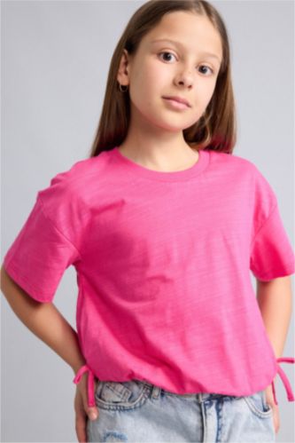 Young Girls - Teen Girls Pink Relax Fit Short Sleeve T-Shirt