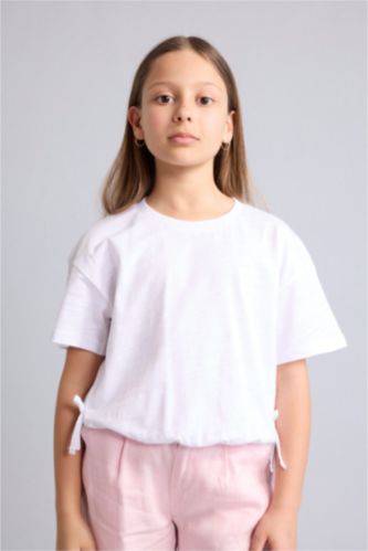 Young Girls - Teen Girls White Relax Fit Short Sleeve T-Shirt