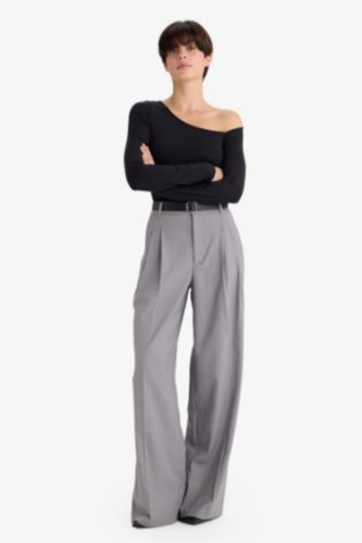 Укороченные брюки (кюлоты) Wide Leg с высокой талией