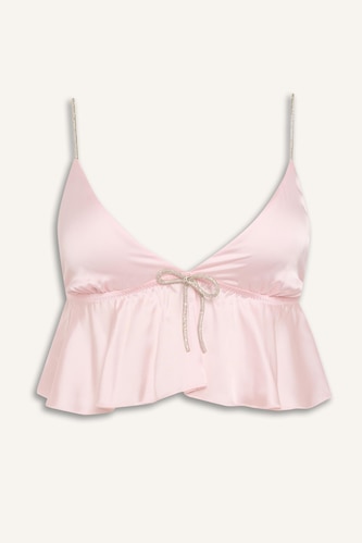 Regular Fit Strappy Woven Pyjamas Top