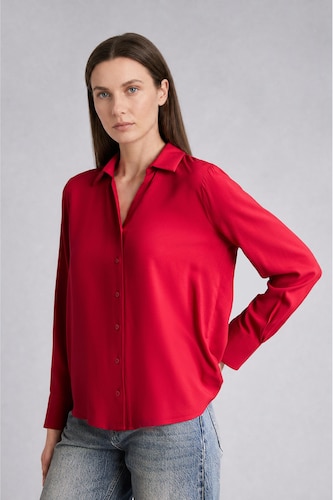 Әйелдерге қызыл Regular Fit жейде