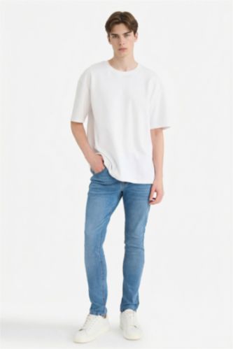 Man Blue Carlo Skinny Fit Super Skinny Hem Denim Trousers