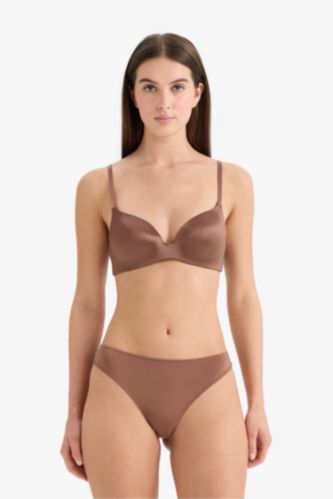 Kadın Açık Kahve Dantel Detaylı Dantel Hipster Külot